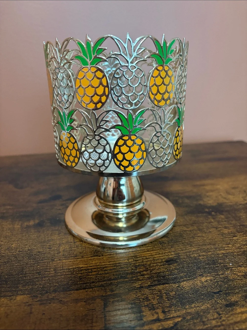 Bath and Body Works pineapple 3 wick candle holder